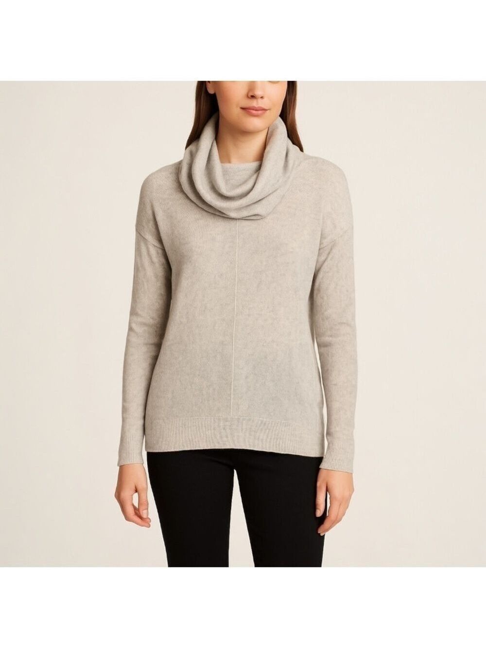Vince Light Gray Cowneck Cashmere Wool blend Oversized Sweater - Size XS